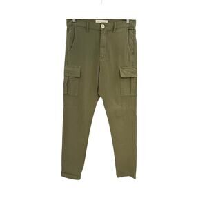 Road To Nowhere Men Olive Cargo Utility Tapered Pants Cropped Trouser Size 32